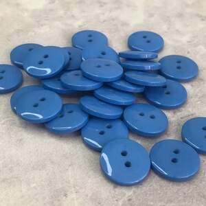 10 шт. - Пуговицы рубашечные Ø-16 мм цвет - васильковый