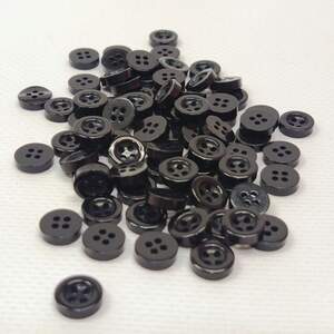 10 шт. - Пуговицы рубашечные пластик Ø-10мм, - черный 10 шт. - Пуговицы рубашечные пластик Ø-10мм, - черный