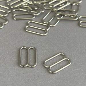10 шт. - Серебряный 1,2 см регулятор (МЕТАЛЛ) для бретелей бюстгальтера (восьмерка)