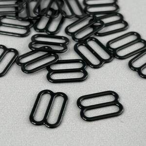 10 шт. - Черный 1,2 см регулятор (МЕТАЛЛ) для бретелей бюстгальтера (восьмерка)