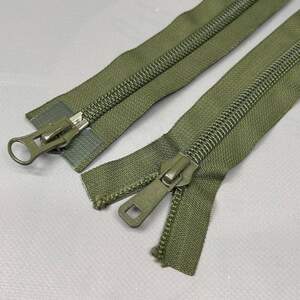 100 см молния спиральная на 2 бегунка Т10 - хаки