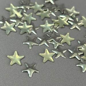 10г - Металлостразы термоклеевые, звезда 10 мм - серебро