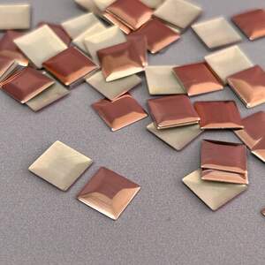 10г - Металлостразы термоклеевые, квадрат 10 мм - розовый