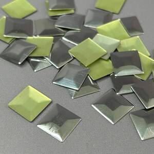 10г - Металлостразы термоклеевые, квадрат 13 мм - серебро