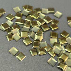 10г - Металлостразы термоклеевые, квадрат 5 мм - светлое золото