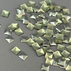 10г - Металлостразы термоклеевые, квадрат 5 мм - серебро