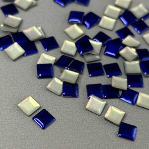 10г - Металлостразы термоклеевые, квадрат 5 мм - синий индиго