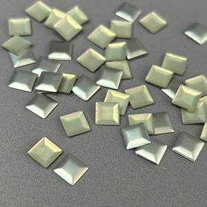 10г - Металлостразы термоклеевые, квадрат 7 мм - матовое серебро