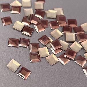 10г - Металлостразы термоклеевые, квадрат 7 мм - розовый