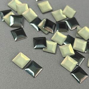 10г - Металлостразы термоклеевые, квадрат 7 мм - сталь