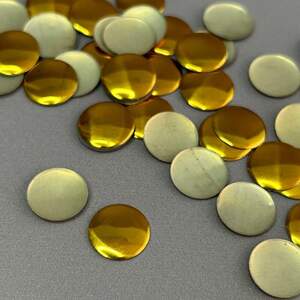 10г - Металлостразы термоклеевые, монетка 12 мм - желтое золото