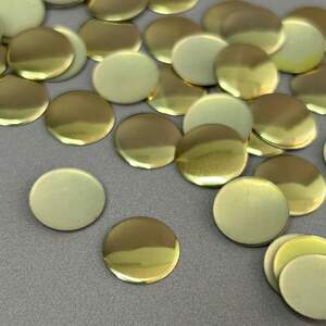 10г - Металлостразы термоклеевые, монетка 12 мм - золото светлое
