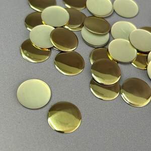 10г - Металлостразы термоклеевые, монетка 15 мм - светлое золото