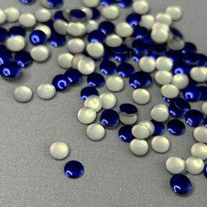 10г - Металлостразы термоклеевые, монетка 4,5 мм - синий индиго