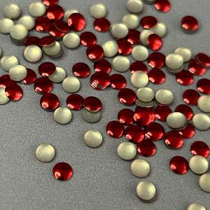 10г - Металлостразы термоклеевые, монетка 4,5 мм - красный