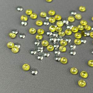 10г - Металлостразы термоклеевые, монетка 4,5 мм - серебро