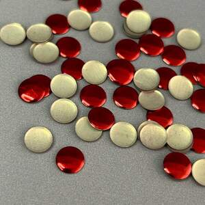 10г - Металлостразы термоклеевые, монетка 8 мм - красный