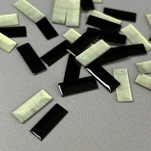 10г - Металлостразы термоклеевые, прямоуголник 6х16 мм - черный