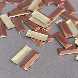 10г - Металлостразы термоклеевые, прямоуголник 6х16 мм - розовый