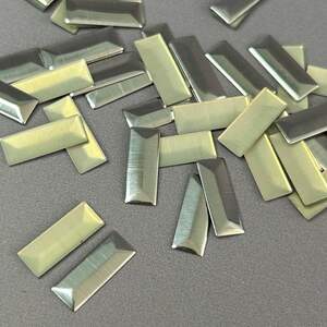 10г - Металлостразы термоклеевые, прямоуголник 6х16 мм - серебро