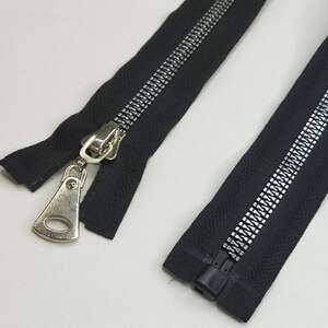 Застежка-молния Т-8 прошитая 70 см серебро 1 бегунок