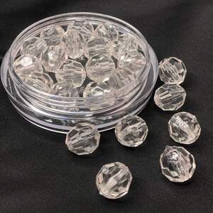 20 г/уп - Ø12 мм Бусина граненая пластик - прозрачный