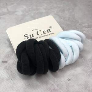 20 шт - Набор резиночки бесшовные 3,5 см - Черно-белые 20 шт - Набор резиночки бесшовные 3,5 см - Черно-белые