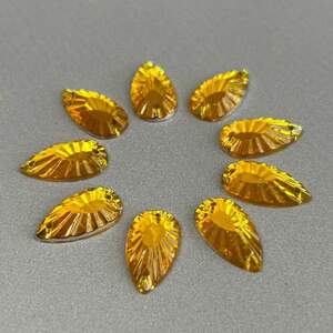 20 шт - Стразы акриловые пришивные 11х20 мм капля, желтый