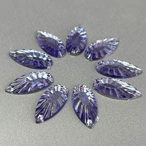 20 шт - Стразы акриловые пришивные 11х20 мм капля, сиреневый