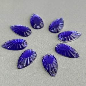 20 шт - Стразы акриловые пришивные 11х20 мм капля, фиолетовый