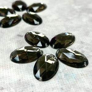 20 шт - Стразы акриловые пришивные 20х30 мм, серый