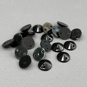 20 шт - Стразы акриловые пришивные 8 мм конус, черный