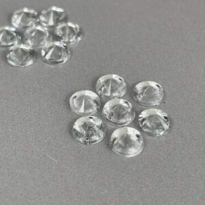 20 шт - Стразы акриловые пришивные 8 мм, кристалл