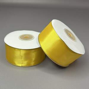 27 м - Лента атласная 38 мм (#015) - желтая