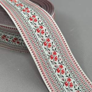 3,3 см Тесьма с украинским орнаментом - вышиванка розы