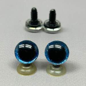 3D Глаза винтовые для игрушек 16 мм с фиксатором - голубой