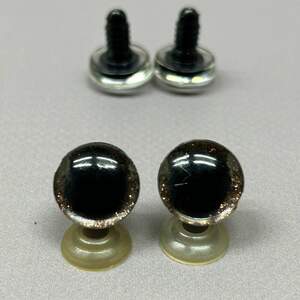 3D Глаза винтовые для игрушек 16 мм с фиксатором - коричневый