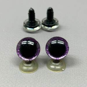 3D Глаза винтовые для игрушек 16 мм с фиксатором - сиреневый