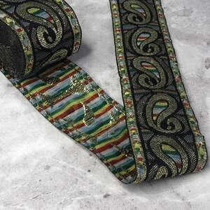 4 см Тесьма с украинским орнаментом - радуга с люрексом