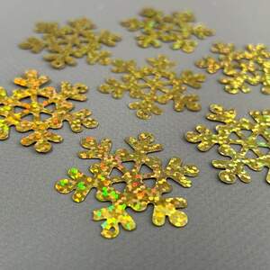 40мм Пайетка снежинка 5г - золото голограмма