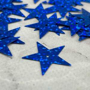 5 г - Пайетка Звезда голограмма 25 мм - электрик