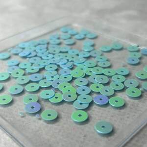 5 г - Пайетка круглая плоская 7 мм - голубой с АВ