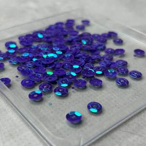 5 г - Пайетка круглая шестигранник 7 мм - синий с АВ