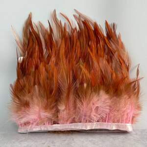 50 см - Перья петуха на ленте 8-12 см - розово-рыжий