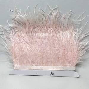 50 см - Перья страуса на ленте 8-10 см - бледно розовый