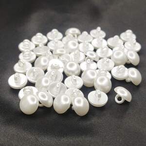 50 шт - Пуговицы блузочные на ножке Ø-10мм, белый перламутр