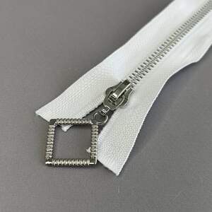 70 см-тракторная молния Т5 с декоративным пуллером - белая