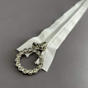 70 см-тракторная молния Т5 с декоративным пуллером - белая