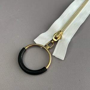 75 см-тракторная молния Т5 с декоративным пуллером - белая