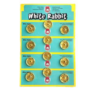 D=19мм пришивные застежки-кнопки для одежды White Rabbit 12шт металлические цвет золотой